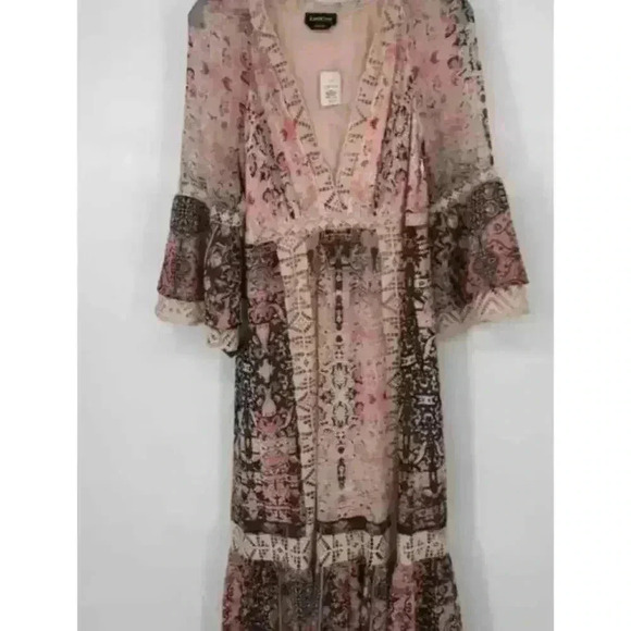 Bebe Women's Bohemian Maxi Dress Size 4 Multicolor Floral Paisley NWT Fairy - Picture 3 of 8